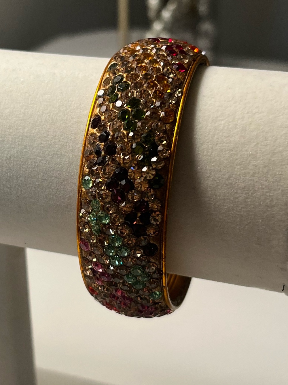 Multi Color Rhinestone Bangle Size 2.2 - Picture 3 of 5